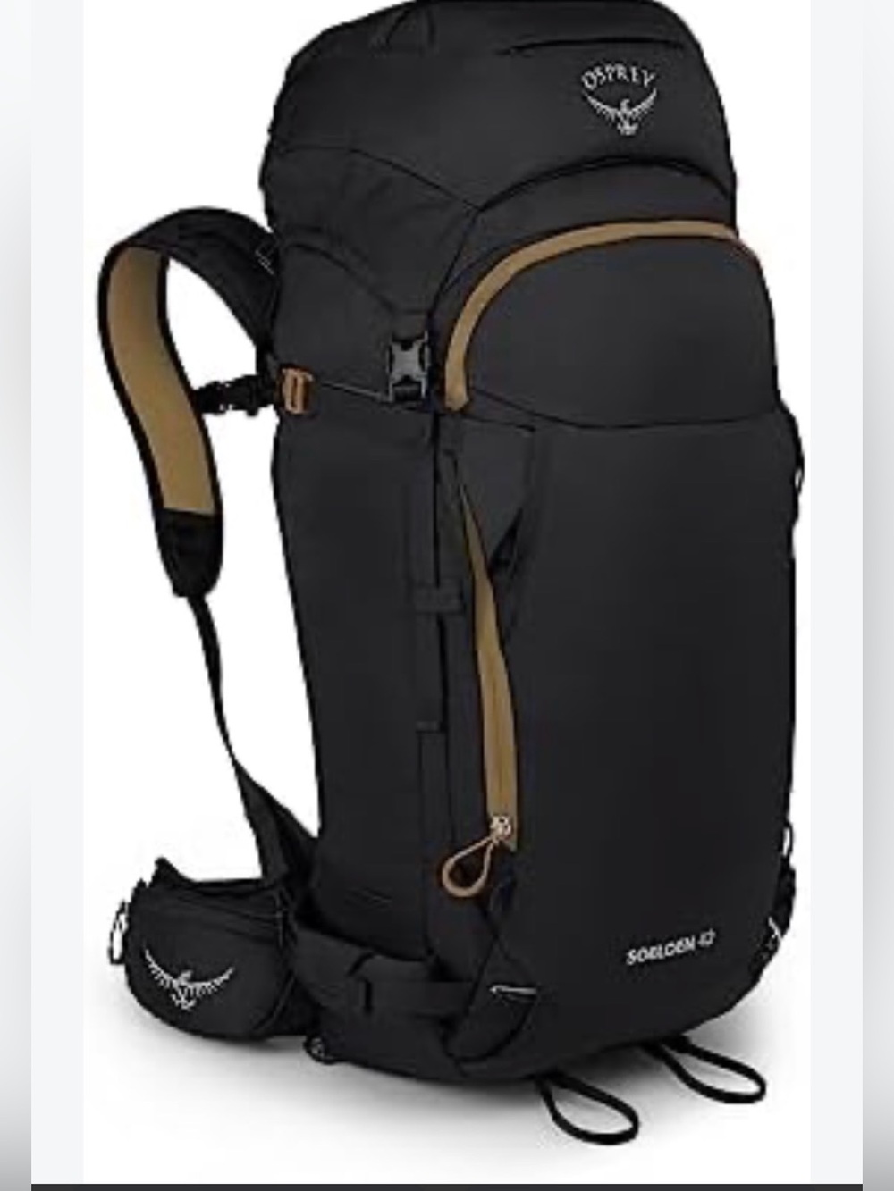 Osprey Soelden 42L ski and snowboard backcountry backpack in black
